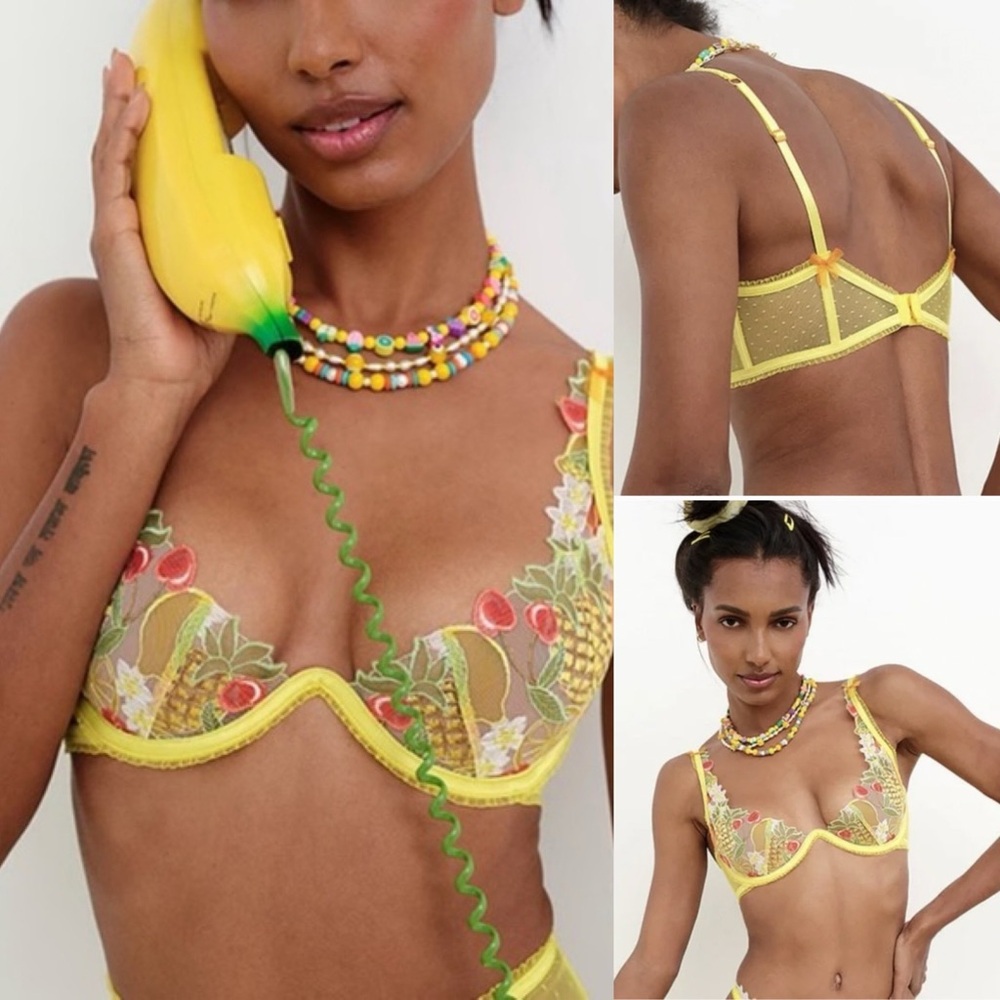 For Love And Lemons Yellow Mirabella Bra